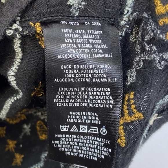 Anthropologie Akemi + Kin Boho Stitched Embroidered Beaded Top - Picture 6 of 6